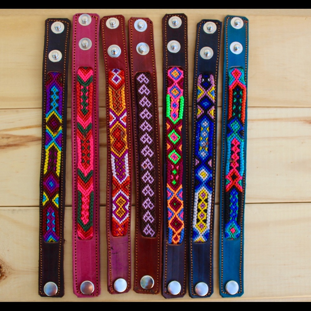 Hand woven leather bracelets